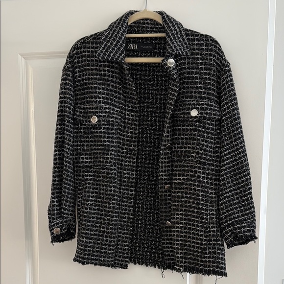 Zara Jackets & Blazers - Zara Black and White Shacket